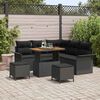vidaXL Garden Sofa Set with Cushion with Storage 8 pcs Black