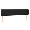 vidaXL Headboard with Ears Black 203x23x78/88 cm Faux Leather