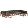 vidaXL Outdoor Sofa Set 9 pcs Natural and Anthracite