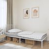 vidaXL Metal Bed Frame without Mattress with Headboard White 107x203cm
