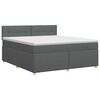 vidaXL Box Spring Bed with Mattress Dark Grey 153 x 203 cm Fabric