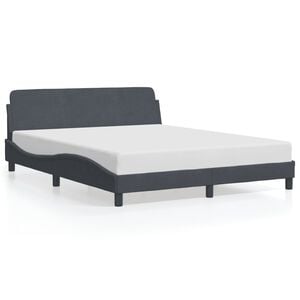 vidaXL Bed Frame "Dover" Dark Grey 152x203 cm Queen Velvet