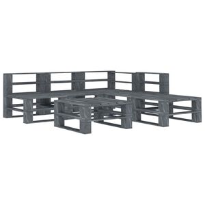 vidaXL 6 Piece Garden Pallet Lounge Set Wood Grey