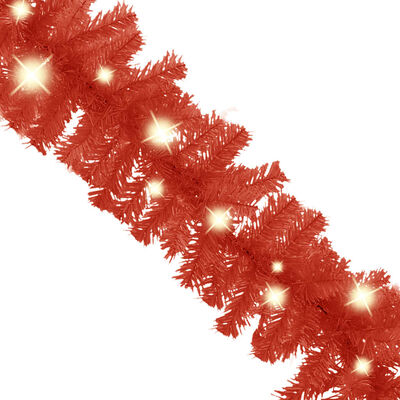 vidaXL Christmas Garland with LED Lights 5 m Red