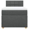 vidaXL Box Spring Bed with Mattress Dark Grey King Single Fabric