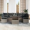 vidaXL Garden Sofa Set with Storage 8 pcs Grey Poly rattan