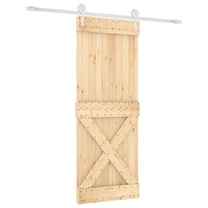 vidaXL Sliding Door 80 x 210 cm Solid Pine Wood (Untreated)