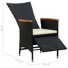 vidaXL 7 Piece Outdoor Dining Set Poly Rattan Acacia Wood Black