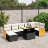 vidaXL 8 Piece Garden Sofa Set with Cushions Black Poly Rattan