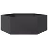 vidaXL Garden Planter Black Hexagon 138x120x45 cm Steel