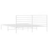 vidaXL Metal Bed Frame without Mattress with Headboard White 180x200cm