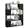 vidaXL Book Cabinet Room Divider High Gloss Black 100x24x124 cm