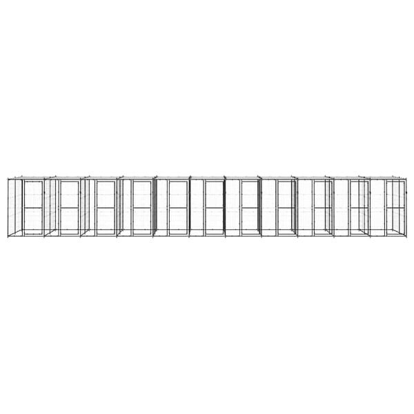 vidaXL Outdoor Dog Kennel Steel with Roof 26.62 m&sup2;