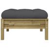 vidaXL Garden Sofa with Cushions and Footstool 3-Seater