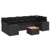 vidaXL 8 Piece Garden Sofa Set with Cushions Black Poly Rattan