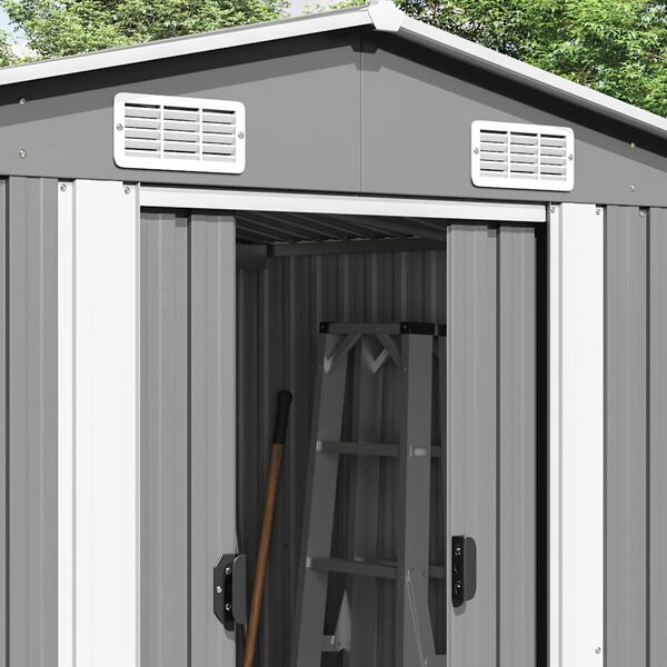 vidaXL Garden Shed 257x580x181 cm Metal Grey
