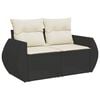 vidaXL 10 Piece Garden Sofa Set with Cushions Black Poly Rattan
