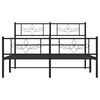 vidaXL Metal Bed Frame without Mattress with Footboard Black 135x190cm