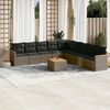 vidaXL 10 Piece Garden Sofa Set with Cushions Grey Poly Rattan
