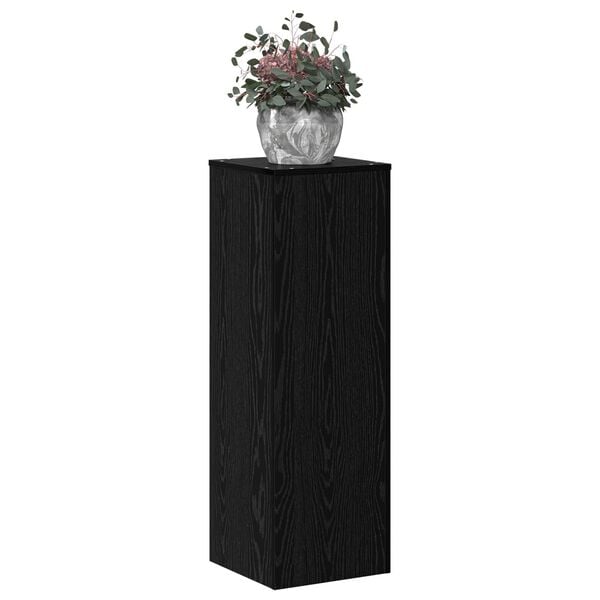 vidaXL Plant Stand Black Oak 33 x 33 x 100 cm Engineered wood