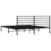 vidaXL Metal Bed Frame without Mattress with Headboard Black 180x200cm