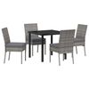 vidaXL Garden Dining Set 5 pcs Grey Powder-Coated Steel