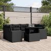 vidaXL 7 Piece Garden Sofa Set with Cushions Black Poly Rattan