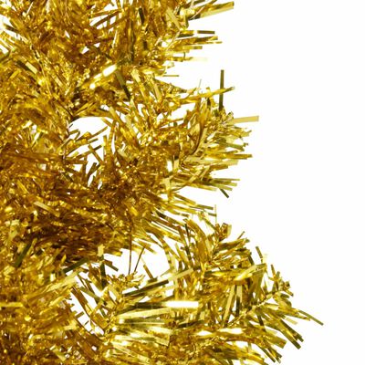 vidaXL Slim Artificial Half Christmas Tree with Stand Gold 120 cm