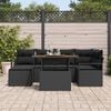 vidaXL Garden Sofa Set with Storage 7 pcs Black Poly rattan