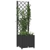 vidaXL Garden Planter with Trellis Black 40x40x136 cm PP