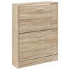 vidaXL Shoe Cabinet Oak 59x17x81 cm Engineered Wood