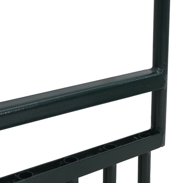 vidaXL Lawn Aerator with 5 Hollow Tines Green Powder-coated Steel