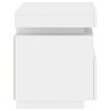 vidaXL Bedside Cabinet with LED Lights White 40x39x48.5 cm