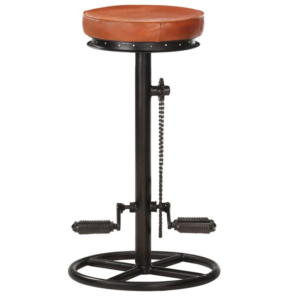 vidaXL Bar Stools 2 pcs Black and Brown Real Goat Leather