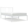 vidaXL Metal Bed Frame without Mattress with Headboard White 107x203cm