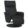 vidaXL Recliner Chair with Footrest Black Faux Leather