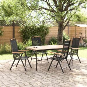 vidaXL Folding Chairs 4 pcs Aluminium and Textilene Black