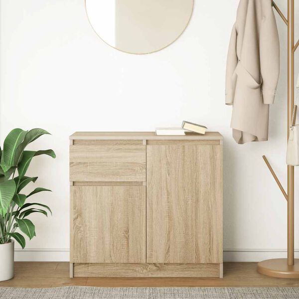 vidaXL Sideboard with Drawer Sonoma Oak 71x35x65 cm Engineered Wood