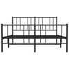 vidaXL Metal Bed Frame without Mattress with Footboard Black 135x190cm