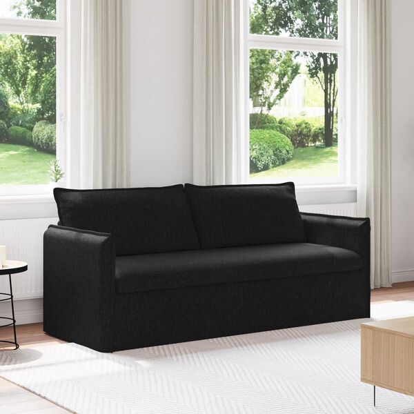 vidaXL Sofa Black 196 x 82 x 85 cm Fabric