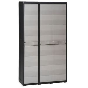 vidaXL Garden Cabinet | Black and Grey | Polypropylene | Standard