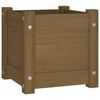 vidaXL Planter | Honey brown | Solid pinewood | 31 cm | Decorative Inlays