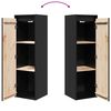 vidaXL Wall Cabinets 2 pcs Black 30x30x100 cm Solid Pinewood