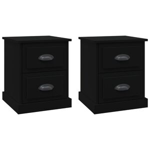 vidaXL Bedside Cabinets 2 pcs Black 39x39x47.5 cm Engineered Wood