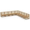 vidaXL 9 Piece Garden Lounge Set Honey Brown Solid Wood Pine