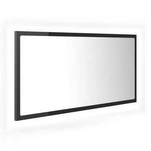 vidaXL Mirror | High gloss grey | Acrylic, Engineered wood | 90x8.5x37 cm