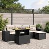 vidaXL 6 Piece Garden Sofa Set with Cushions Black Poly Rattan