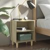 vidaXL Bed Cabinets with Solid Wood Legs 2 pcs Sonoma Oak 40x30x50 cm