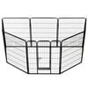 vidaXL Dog Playpen 8 Panels Steel 80x100 cm Black