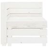 vidaXL Garden Pallet Corner Sofa White Wood